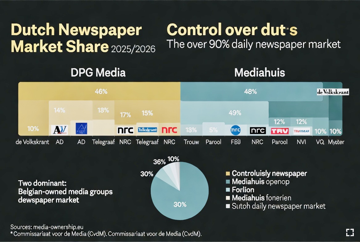 Infographic placeholder: DPG Media and Mediahuis Dutch market share